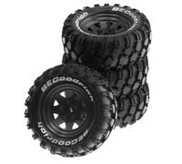Sefdrert Metal 1.9Inch Beadlock Wheel Tires for 1:10 RC Crawler Car Axial SCX10 90046 TRX4 Redcat GEN8 Replacement Parts Accessories Black
