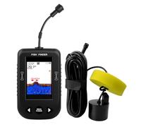 Sefdrert Portable Fish Finder Water Depth Temperature Fishfinder with Wire Sonar Sensor Transducer for Fishing Black