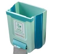 Sefdrert Trash Can for Vehicles Wall Mounted Folding Kitchen Trash Can Cabinet Door Mounted Green