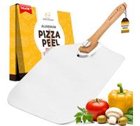 SEFINSECIMI 14x16 Inch Folding Pizza Peel - Premium Aluminum Pizza Peel with Foldable Wooden Handle - Lightweight, Heat-Resistant & Easy to Store