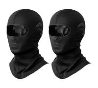 SEFIRST 2 Pcs Black Balaclava Full Face Mask Helmet Liner for Motorbike Cycling Ski Mask for Men Women Breathable, Balaclava Ski Face Masks, Neck Warmer for Helmet, UV Protector Scarf