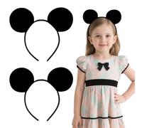 SEFIRST 2 Pcs Black Mouse Ears Headband for Adults Children, Fancy Dress Costume Head Band Accessory, Mouse Fancy Dress Ears Head Band, Cartoon Headband for Party Decoration Gift Birthday Halloween