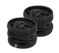 SEFIRST 2 Pcs Winter Neck Warmer Fleece Snoods, Scarf Thicken Windproof and Dust Skiing Knitted for mens women, Thermal Snood Neck Gaiters for Cycling Motocycle Sports Skiing (Black)