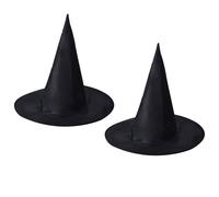 SEFIRST 2 Pcs Witches Hat, Black Wizard Hat, Witch Costume Accessories, Halloween Hats Kids Adult Foldable Witches Hats for Halloween Dress Up Costume Party Cosplay Fancy Dress Carnival, Unisex