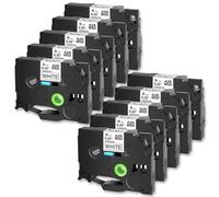 SEFNPOME 10 Pack Laminated Label Tape 0.35 Inch 26.2 Feet Black On White Compatible With PT 1000 Printer TZe 221