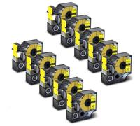 SEFNPOME 10PK Compatible Label Maker Tapes For 18489 18491 18490 19mm 3/4 Inch Black On White Industrial Flexible Nylon(Black on Yellow 19mm)