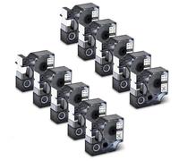 SEFNPOME 10PK Compatible Label Maker Tapes For 18489 18491 18490 19mm 3/4 Inch Black On White Industrial Flexible Nylon(Black on White 19mm)