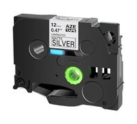 SEFNPOME 1PCS 12mm Matte Label Tape Compatible With TZE-MQP35 TZ M931 M31 For Label Maker And Label Printer PT-H110 E100 D400(Matt Black On Silver)