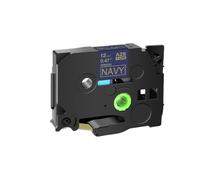 SEFNPOME 1PK 12mm On White Satin Ribbon Fabric Tape Compatible With TZe-R234 RW34 RN34 RW34 Label Tape Replacement(Gold on navy)