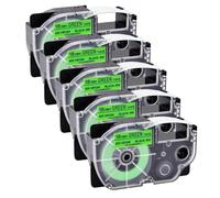SEFNPOME 5PK Black On Fluorescent Green 18mm Compatible Tape For AR-18FGN For KL-C500 KL-100 KL-120 KL-750 Label Printers
