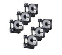 SEFNPOME 6Pcs 18055 18056 Black On White Heat Shrink Tube Tapes Compatible For Label Maker 6mm 9mm 12mm 19mm 24mm Label Tapes(9mm Black on White)