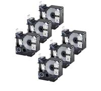 SEFNPOME 6Pcs 18055 18056 Black On White Heat Shrink Tube Tapes Compatible For Label Maker 6mm 9mm 12mm 19mm 24mm Label Tapes(19mm Black on White)