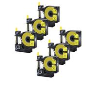 SEFNPOME 6Pcs 18055 18056 Black On White Heat Shrink Tube Tapes Compatible For Label Maker 6mm 9mm 12mm 19mm 24mm Label Tapes(9mm Black on Yellow)