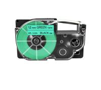 SEFNPOME Compatible 9mm 12mm 18mm 24mm XR Label Tapes For Label Printers KL120 KL-60 KL-130 And XR12WE XR-12X XR-9WE XR18WE(Black on Green)