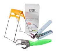 SEFONE Hot Plate Gripper, Stainless Steel Bowl Clip, Kitchen Retriever Tongs Bowl Dish Pan Clip, Air Fryer Pans Gripper for Cooking (3 Pack)