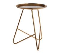 Sefu Metal Side Table with Angular Hairpin Legs aged brass