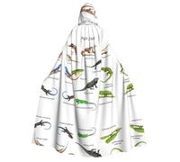 SEFZCXDN (Different Types Of Lizard) Unisex Hooded Cloak Cape Halloween Christmas Cosplay Costumes For Adults