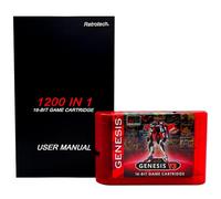 Sega 1200 In 1 V3 Pro Game Cartridge For Sega Genesis Console - Clear Red
