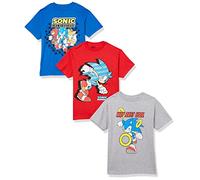 Sega Boys' Big Hedgehog 3-Pack Tee Bundle, Sonic, Tails, Knuckle