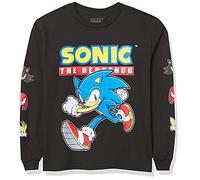 SEGA Boys Hedgehog Long Sleeve Tee-Sonic, Tails, Knuckles, Black, 5-6