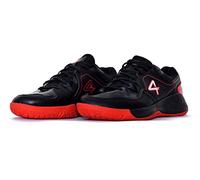 SEGA QUIVE Kids Hyper 4, Lace Up Badminton Shoes, Unisex, Court Footwear… (Red/Black, Numeric_13)