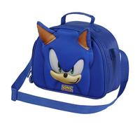 Sega-Sonic Face-3D Lunch Bag, Blue, 25.5 x 20 cm