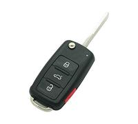 SEGADEN Replacement Key Shell Compatible with VOLKSWAGEN VW 4 Button Keyless Entry Remote Flip Key Case Fob 3+1 BTN SS826C