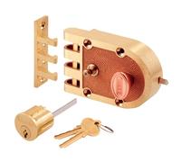 Segal SE 14326 Single Cylinder Deadbolt Brass Slam Lock with Flat and Angle Strikes (Single Pack)