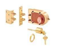 Segal SE 15361 Deadbolt - Jimmy-Proof Design Prohibits Forced Entry by Spreading of Door Frames - Solid Bronze Alloy, Brushed Brass, Angle and Flat Strike, Single Cylinder (Single Pack)