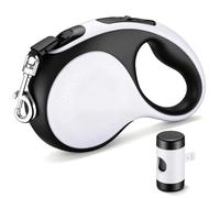 Segarty 16 Ft 360°Tangle-Free Leash with Detachable Poop Bag Holder, Retractable Lead for Medium Dogs up to 66 lbs, Walking Leash for Pet Outside with Anti-Slip Handle and One-Handed Brake Pause Lock