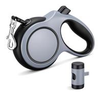 Segarty 16 Ft Retractable Leash with Waste Bag Dispenser, 5m Dog Leash with Anti-Slip Handle 360°Tangle-Free Retraction for Pet up to 66 Lbs, Durable Walking Accessory with One-Handed Brake Pause Lock