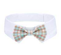 Segarty Dog Bow Tie, Adjustable Blue Khaki Plaid Plaid Bowtie Collar for Extra Large Dogs, Pet Neck Tie Tuxedo Comfortable Cotton Pets Grooming Accessories for Formal Wedding Holiday Birthday Gift
