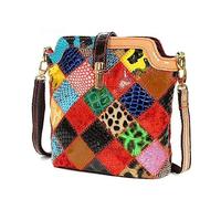 Segater Random Color Splicing Crossbody Purse Women Multicolor Handbag Leather Colorful Shoulder Bag Travel Shopper Satchels