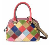 Segater Women Multicolored Flowers Tote Genuine Leather Shell Purse Colorful Flora Shoulder Handbag Bohemian Crossbody Bag