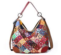 Segater® Women’s Multicolor Floral Crossbody Bag, Unique Cowhide Leather Handbag Flower 3D Pattern Design Shoulder Bag Ladies Travel Top-Handle Bag Colorful Purses