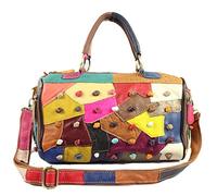 Segater® Women's Multicolor Handbag Genuine Leather Unique Color matching Design Crossbody Shoulder Bag Purses