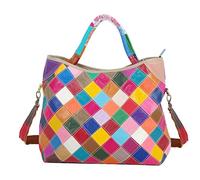 Segater Women's Multicolor Tote Handbag Genuine Leather Design Hobo Shoulder Bag Purses, Multicoloured-2, One Size