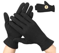 Segbeauty 12 Counts Elastic Moisturizing Hand Gloves for Men, 6 Pairs Black Cotton Gloves for Dry Hands Overnight, Sleeping Soft Spa Moisture Glove with Elastic Band, Sleep Lotion Glove for Working