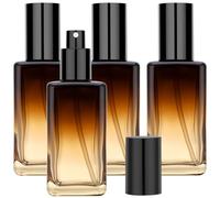 Segbeauty 3.4oz Empty Amber Glass Spray Bottle Refillable Travel Perfume Bottles, 4pcs Fine Mist Large Travel Spray Bottle for Hair, 100ml Sample Glass Atomizer Perfume Spray Bottles for Toiletries
