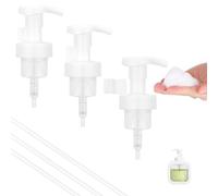 Segbeauty 3pcs White Foam Hand Soap Dispener Pump Replacement, Foam Dispenser Pump for Kitchen Hand Soap Dispensing Bottle, Bathroom Foaming Pumps Head, 40 Thread Size Foaming Bottle Lid Reusable