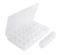 Segbeauty Gem Organizer, Clear Bead Container 28 Compartments with Secure Lids, Removable Tiny Jewelry Storage Box, Transparent Jewelry Organizer for Seeds Craft Making Accessories
