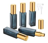 Segbeauty Mini Perfume Atomizer, 5 Set of 10ML Travel Refillable, Glass Dispenser Empty Pump Bottle Small Portable Spray Bottles Toiletries Cosmetic Container for Traveling Outgoing, Blue-gold