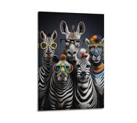 SEGFUGS Poster of The Zebra Five Brothers Poster Decorative Painting Canvas Wall Posters And Art Picture Print Modern Family Bedroom Decor Posters 12x18inch(30x45cm)