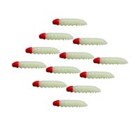 Segmented Silicone Worm Lure 12 Pieces, 1.5 Inch Floating Mealworm Lure for Casual Freshwater Casting Floating Mealworm Freshwater Soft Segmented Worm Shoreline Casting Pond Stream Fishing
