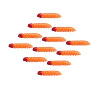 Segmented Silicone Worm Lure 12 Pieces, 1.5 Inch Floating Mealworm Lure for Casual Freshwater Casting Floating Mealworm Freshwater Soft Segmented Worm Shoreline Casting Pond Stream Fishing