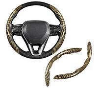 Segmented Steering Wheel Cover for Aston Martin One-77 Hypercar 2009-2012, Anti-Slip Car Steering Wheel Protector Breathable PU Auto Interior Accessories, Yellow-2PCS
