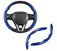 Segmented Steering Wheel Cover for Aston Martin One-77 Hypercar 2009-2012, Anti-Slip Car Steering Wheel Protector Breathable PU Auto Interior Accessories, Blue-2PCS