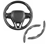 Segmented Steering Wheel Cover for Renault Megane RS Trophy 2017-2024, Anti-Slip Car Steering Wheel Protector Breathable PU Auto Interior Accessories, Silver-2PCS