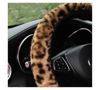 Segmented Steering Wheel Protector Steering Wheel Protective Leopard Print Simulation Winter Plush Without Inner Ring Car Cover Steam Interior Supplies(Gray)