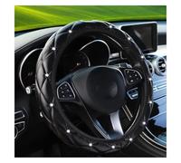 Segmented Steering Wheel Protector Steering Wheel Protective Universal Car Cover 37-38cm PU Leather Diamond Encrusted Four Seasons Accessories(A)
